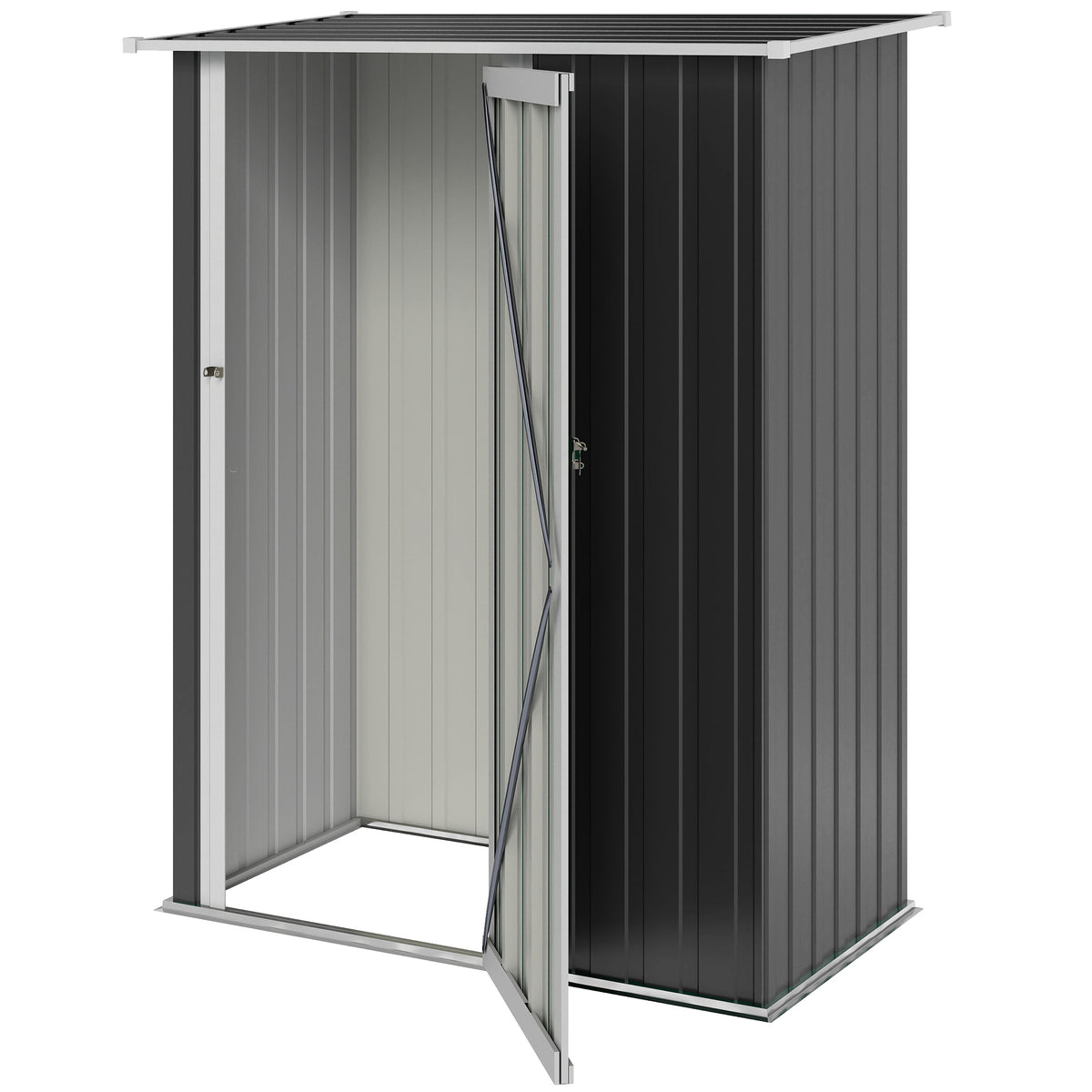 5' x 3' Outdoor Metal Garden Storage Shed - Dark Grey-Patio & Garden > Lawn & Garden > Sheds-DECOROLALA