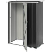 5' x 3' Outdoor Metal Garden Storage Shed - Dark Grey-Patio & Garden > Lawn & Garden > Sheds-DECOROLALA