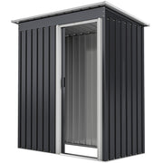 5' x 3' Outdoor Steel Storage Shed - Black Sliding Door-Patio & Garden > Lawn & Garden > Sheds-DECOROLALA