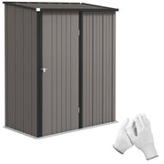 5' x 3' Outdoor Steel Storage Shed - Light Grey-Patio & Garden > Lawn & Garden > Sheds-DECOROLALA