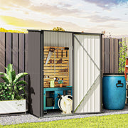 5' x 3' Outdoor Steel Storage Shed - Light Grey-Patio & Garden > Lawn & Garden > Sheds-DECOROLALA