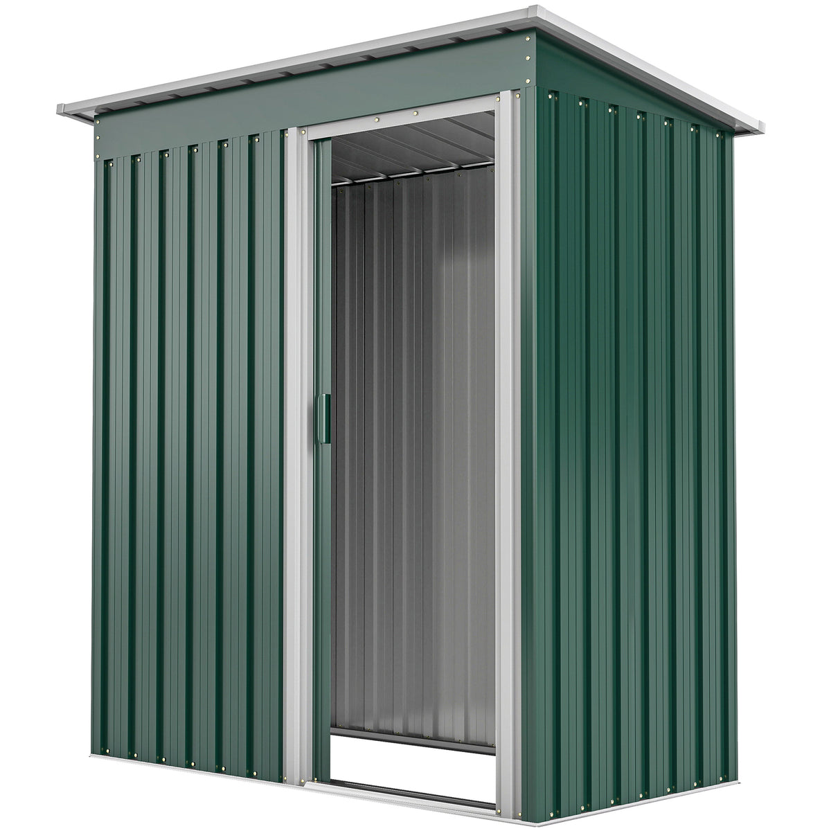 5' x 3' Outdoor Storage Shed - Green Steel Garden Tool Shed-Patio & Garden > Lawn & Garden > Sheds-DECOROLALA