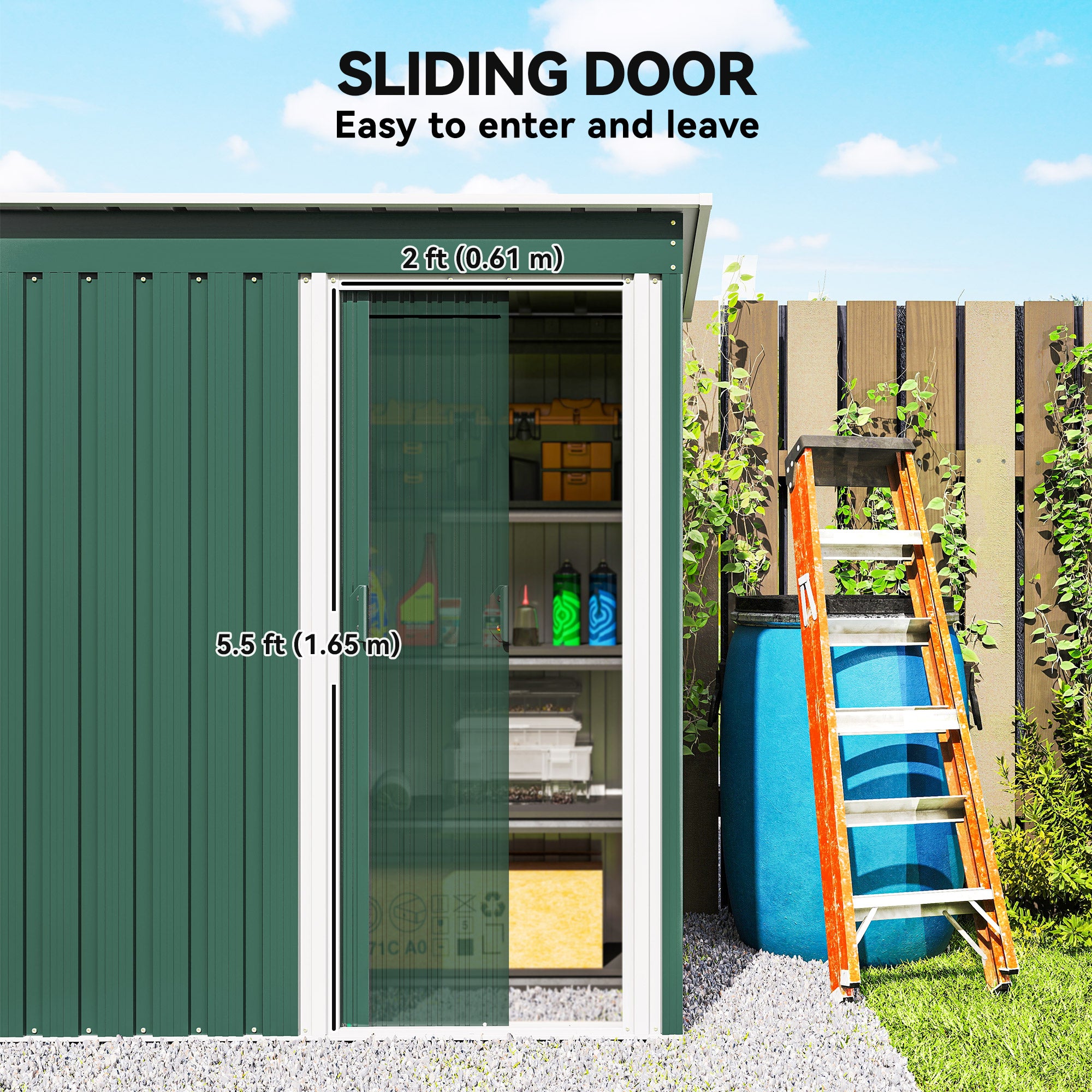 5' x 3' Outdoor Storage Shed - Green Steel Garden Tool Shed-Patio & Garden > Lawn & Garden > Sheds-DECOROLALA