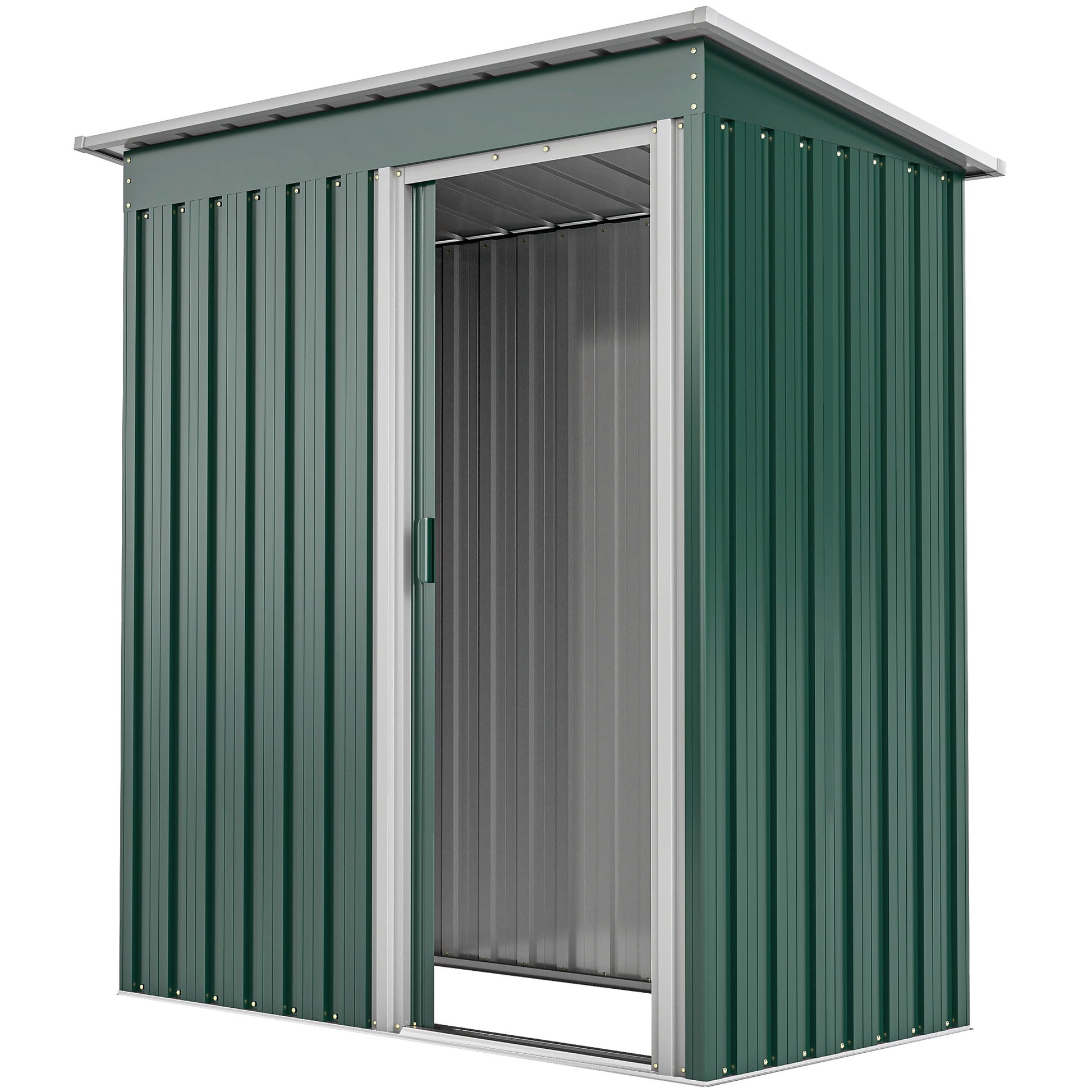 5' x 3' Outdoor Storage Shed - Green Steel Garden Tool Shed-Patio & Garden > Lawn & Garden > Sheds-DECOROLALA