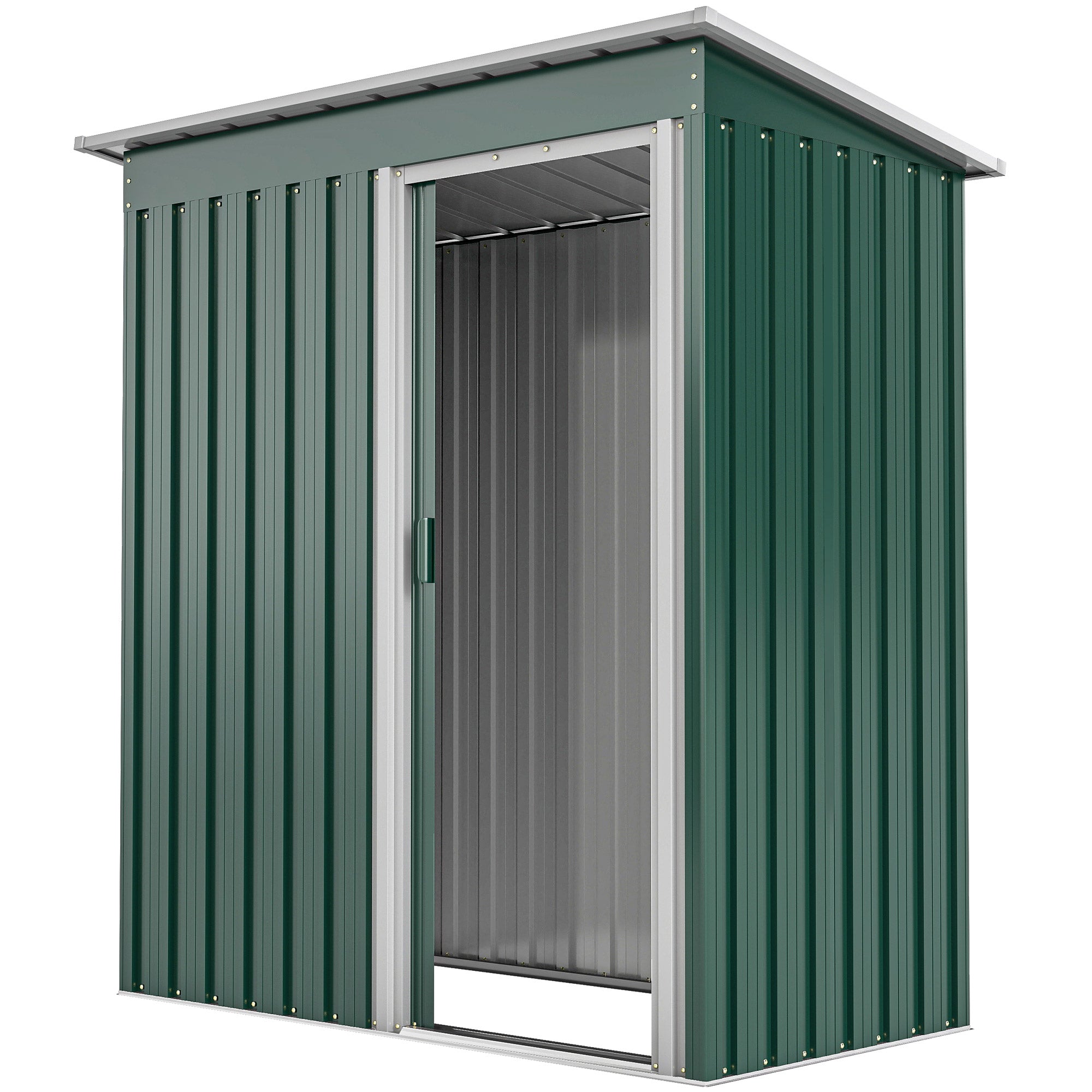 5' x 3' Outdoor Storage Shed - Green Steel Garden Tool Shed-Patio & Garden > Lawn & Garden > Sheds-DECOROLALA