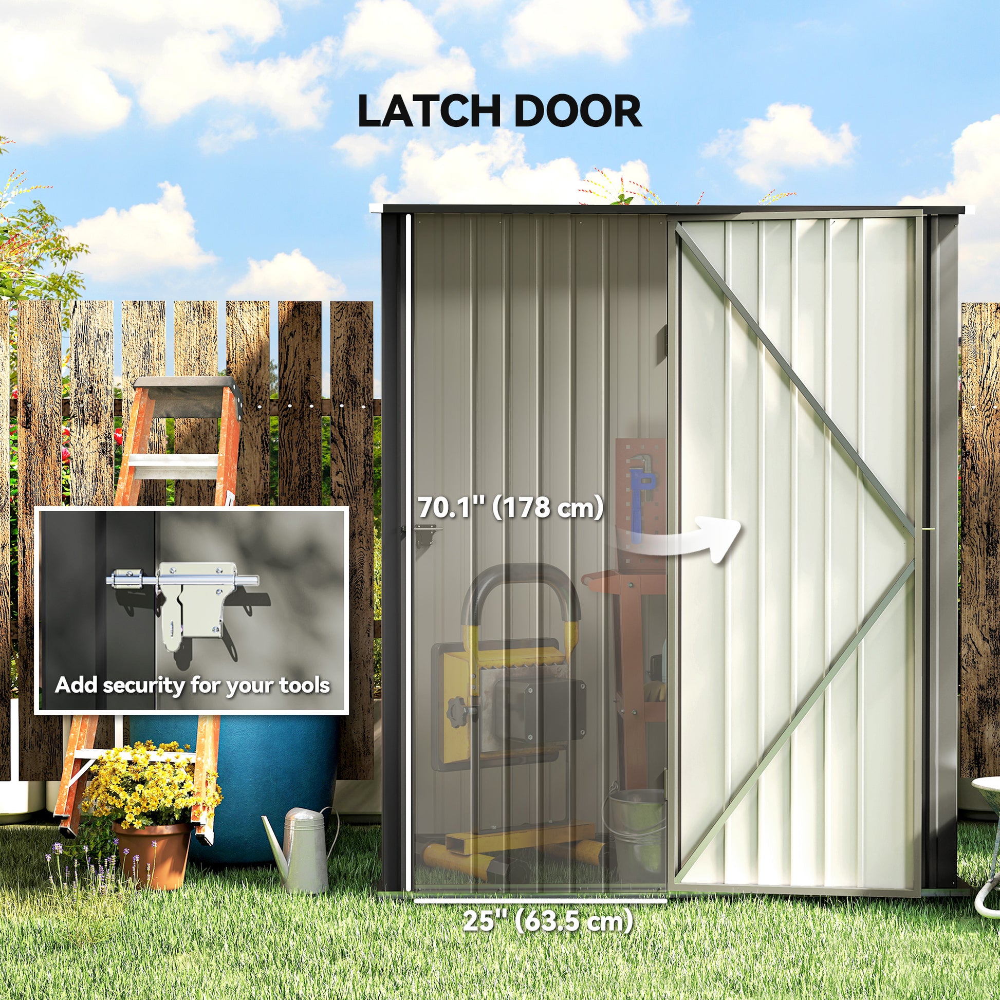 5' x 3' Outdoor Storage Shed - Grey Galvanized Steel-Patio & Garden > Lawn & Garden > Sheds-DECOROLALA