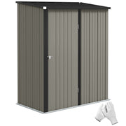 5' x 3' Outdoor Storage Shed - Grey Galvanized Steel-Patio & Garden > Lawn & Garden > Sheds-DECOROLALA