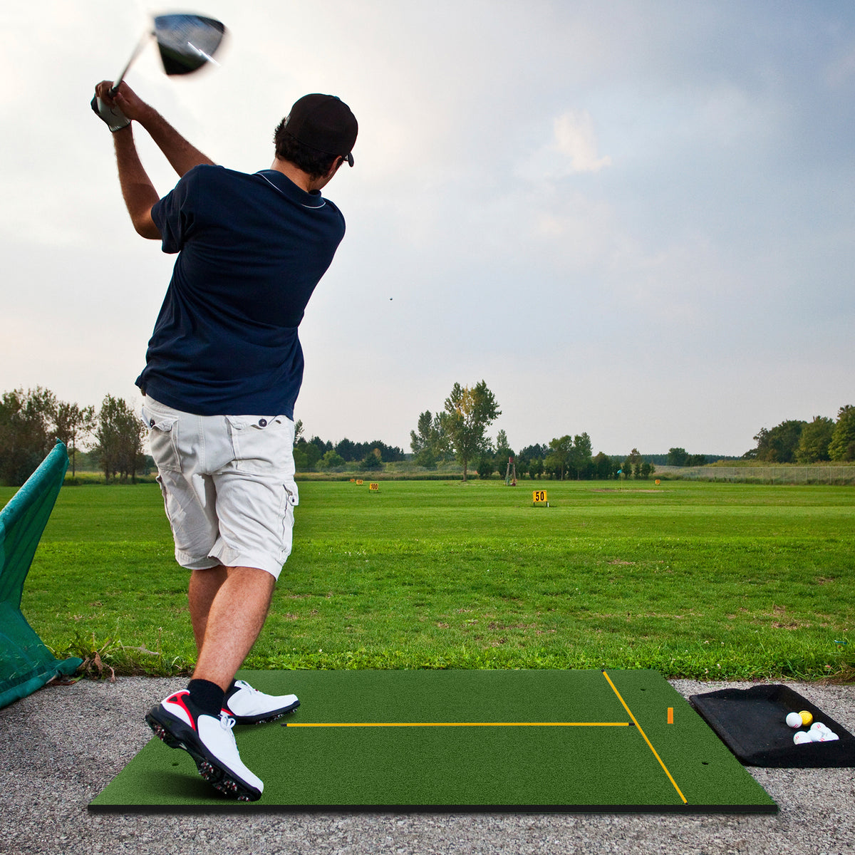 5 x 3 ft Artificial Turf Grass Practice Mat for Indoors and Outdoors-25mm-Golf-DECOROLALA