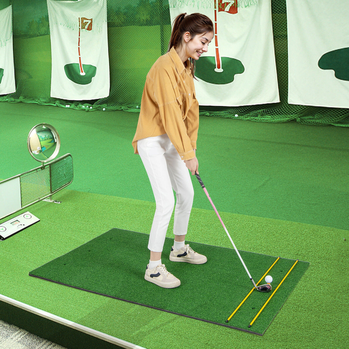5 x 3 ft Artificial Turf Grass Practice Mat for Indoors and Outdoors-27mm-Golf-DECOROLALA