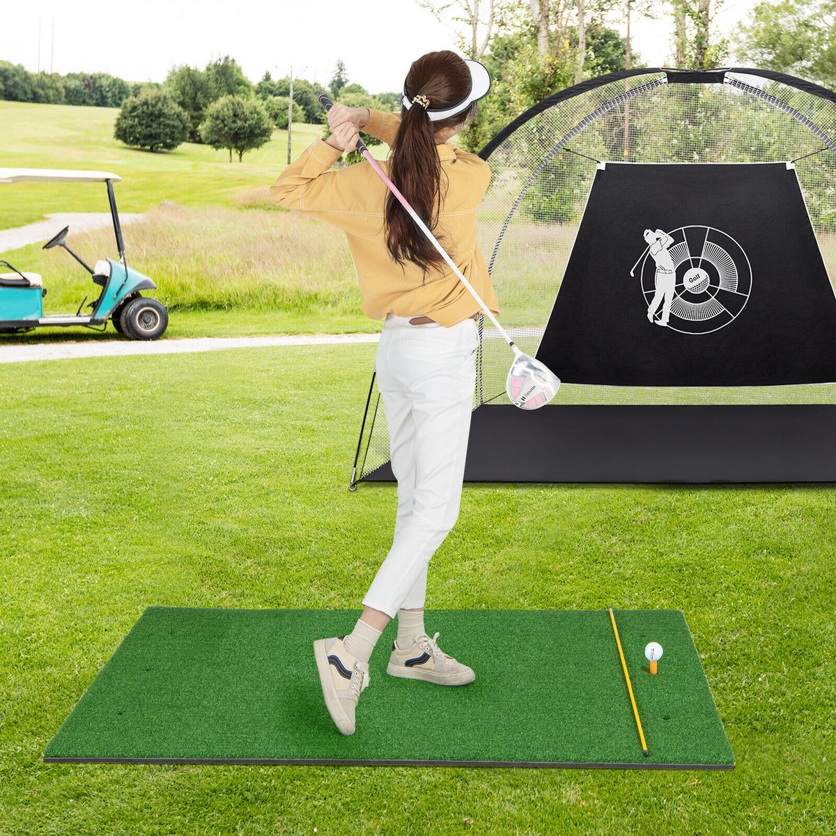 5 x 3 ft Artificial Turf Grass Practice Mat for Indoors and Outdoors-27mm-Golf-DECOROLALA
