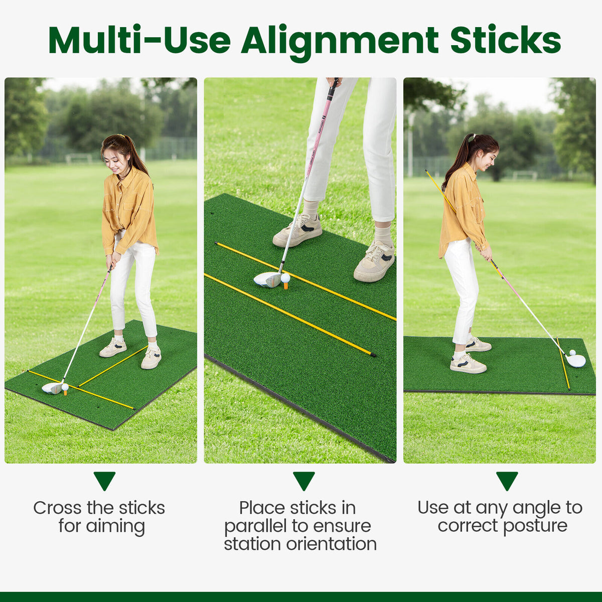 5 x 3 ft Artificial Turf Grass Practice Mat for Indoors and Outdoors-27mm-Golf-DECOROLALA