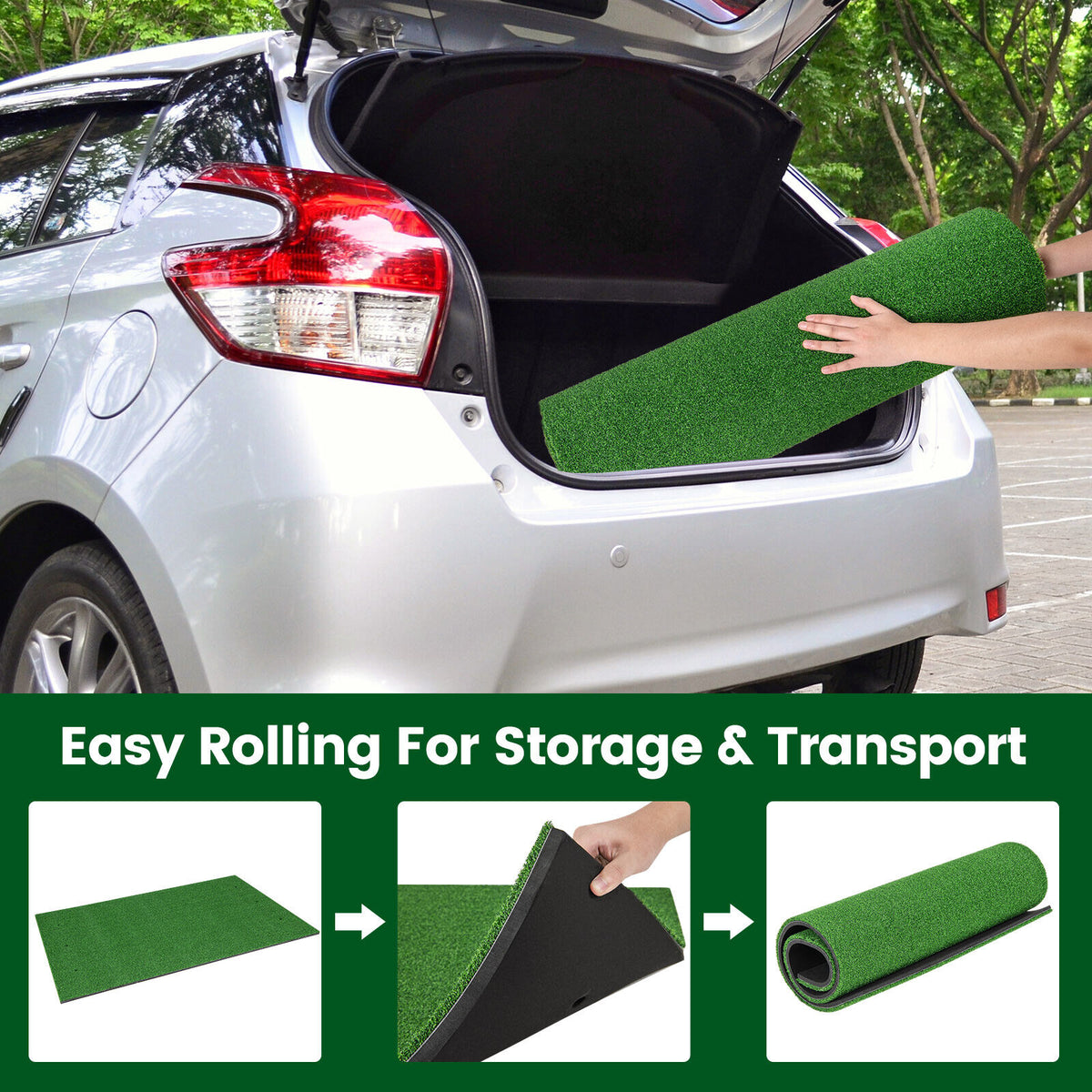 5 x 3 ft Artificial Turf Grass Practice Mat for Indoors and Outdoors-27mm-Golf-DECOROLALA