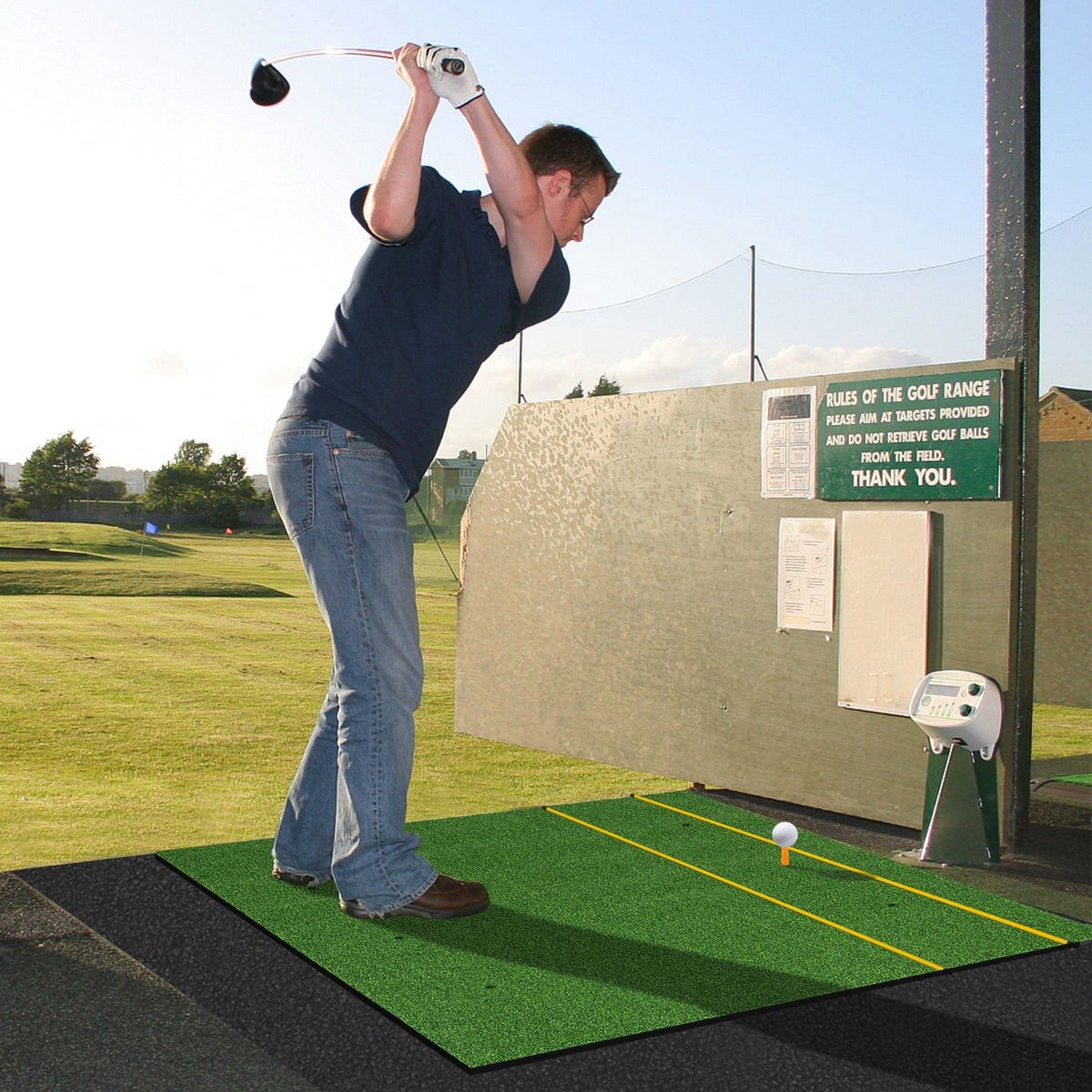 5 x 3 ft Artificial Turf Grass Practice Mat for Indoors and Outdoors-32mm-Golf-DECOROLALA