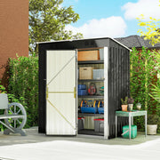 5 x 3 ft Outdoor Storage Shed - Dark Grey Galvanized Steel Metal-Patio & Garden > Lawn & Garden > Sheds-DECOROLALA