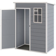 5 x 3FT Plastic Garden Storage Shed with Floor - Grey-Patio & Garden > Lawn & Garden > Sheds-DECOROLALA