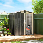 5' x 4' Metal Garden Storage Shed with Foundation - Dark Grey-Patio & Garden > Lawn & Garden > Sheds-DECOROLALA