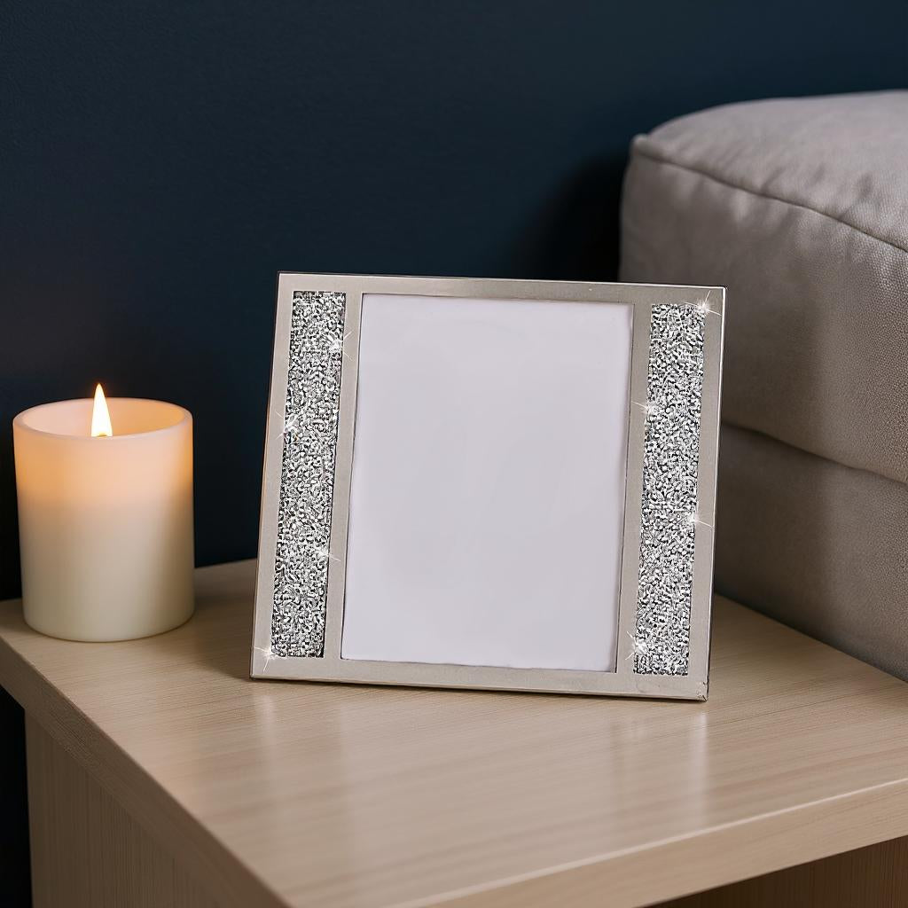 5" x 7" Silver Crystal Tabletop Picture Frame-Picture Frames-DECOROLALA