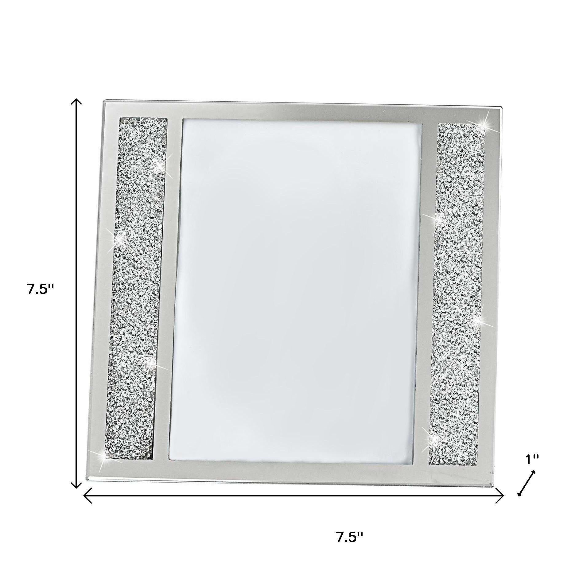 5" x 7" Silver Crystal Tabletop Picture Frame-Picture Frames-DECOROLALA