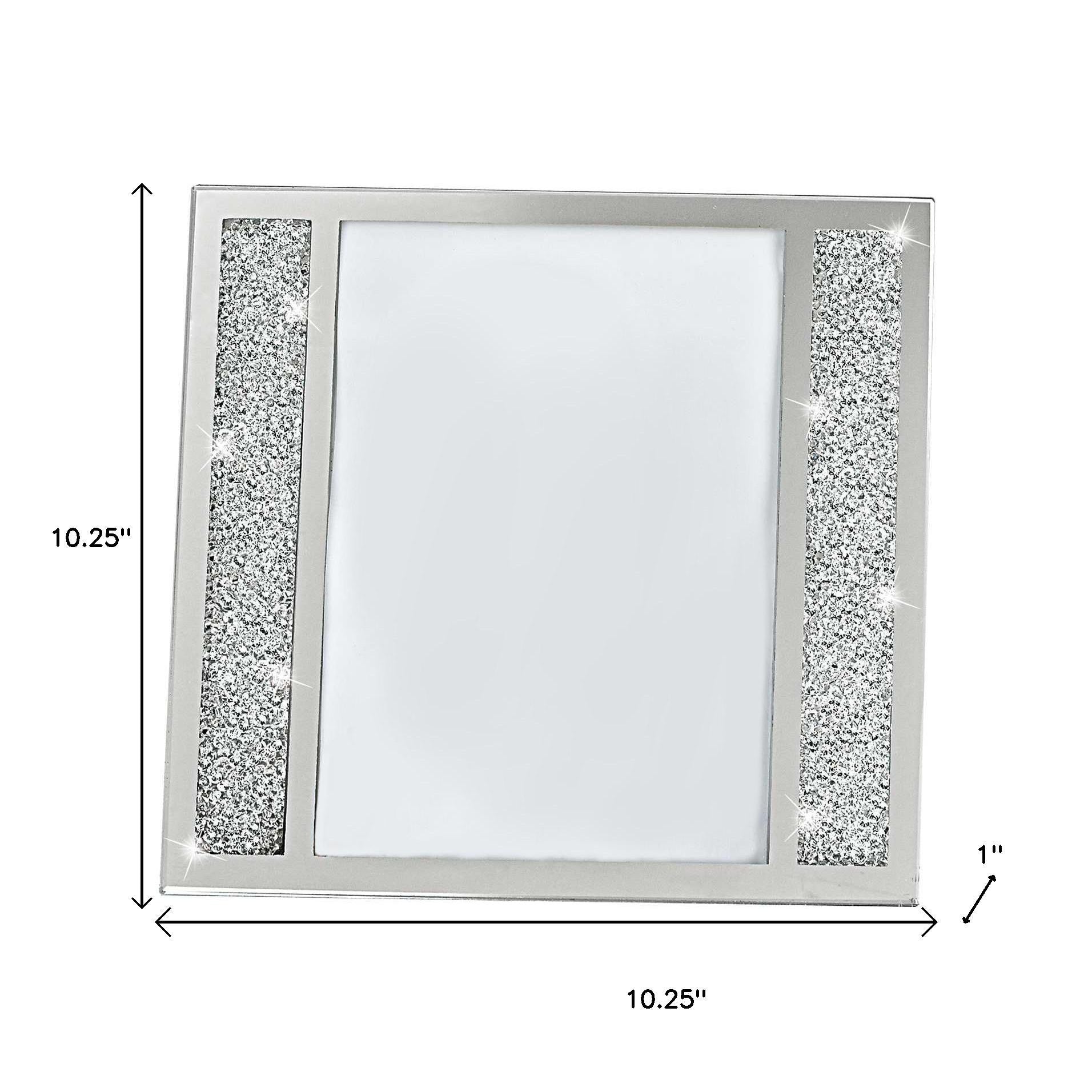 5" x 7" Silver Crystal Tabletop Picture Frame-Picture Frames-DECOROLALA