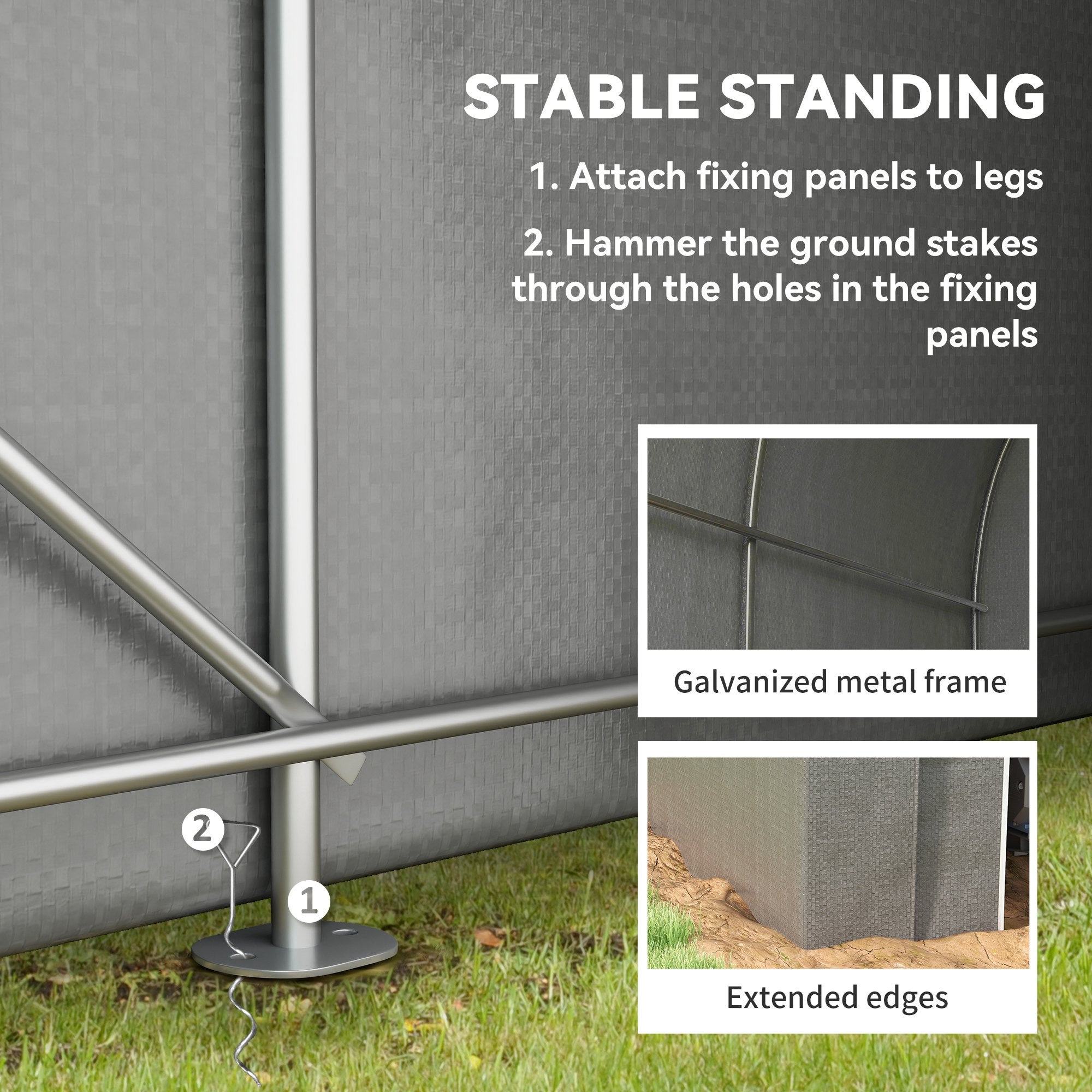 5' x 8' Outdoor Storage Shed - Light Grey Steel Tent-Patio & Garden > Lawn & Garden > Sheds-DECOROLALA