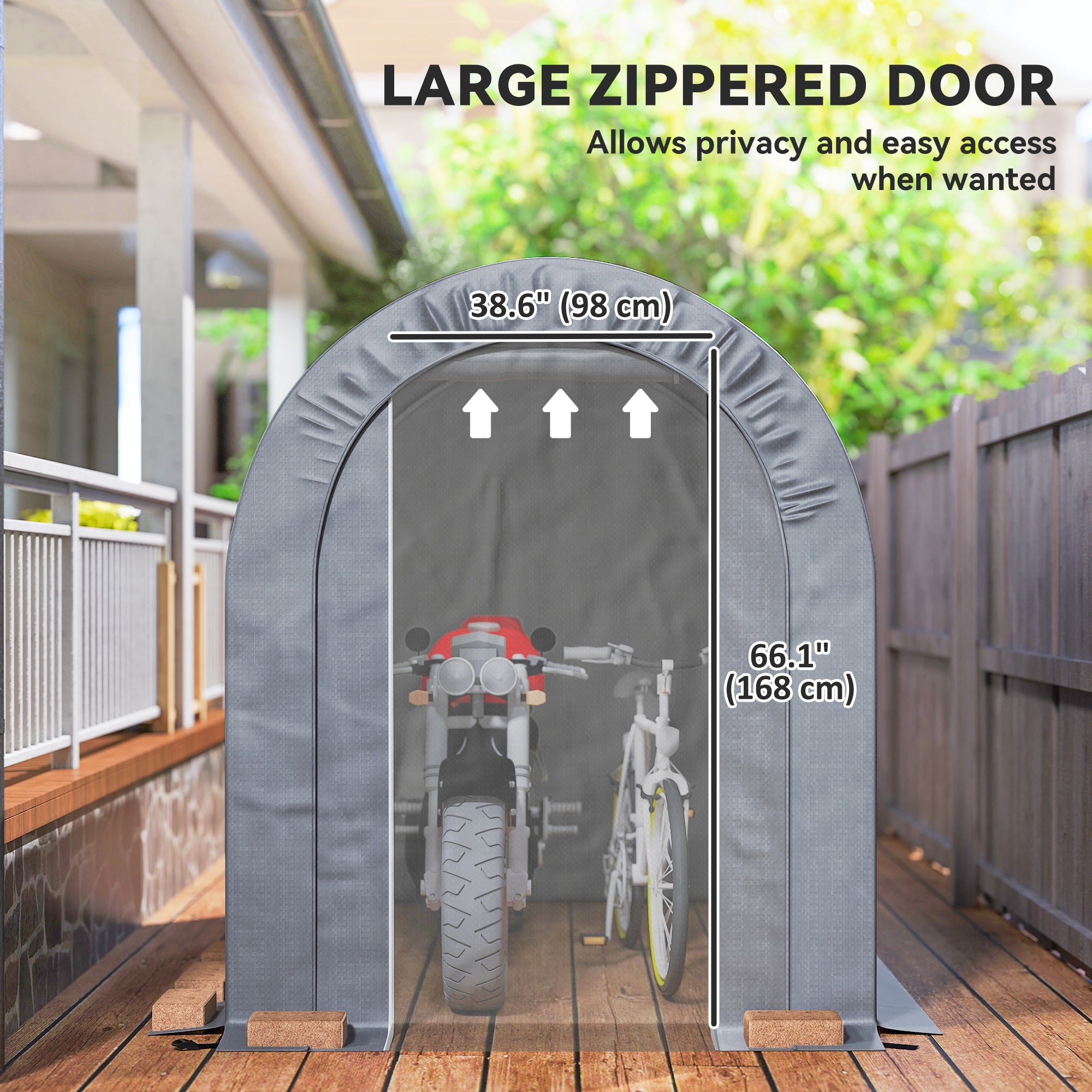 5' x 8' Outdoor Storage Shed - Light Grey Steel Tent-Patio & Garden > Lawn & Garden > Sheds-DECOROLALA