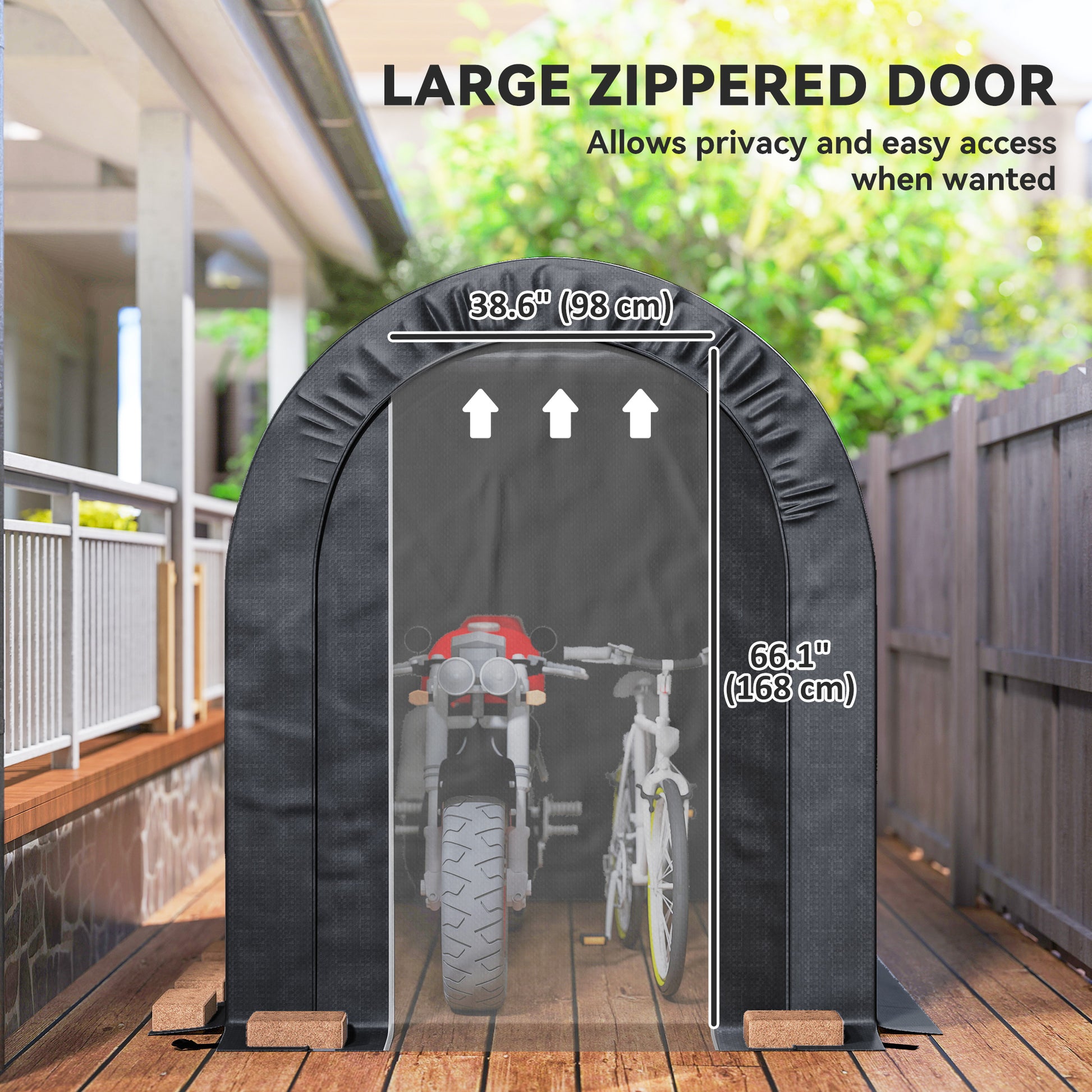 5' x 8' Outdoor Storage Shed Tent - Black Steel PE Tarp-Patio & Garden > Lawn & Garden > Sheds > Portable Shed-DECOROLALA