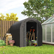 5' x 8' Outdoor Storage Shed Tent - Black Steel PE Tarp-Patio & Garden > Lawn & Garden > Sheds > Portable Shed-DECOROLALA