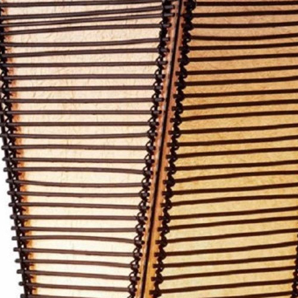 50" Black Floor Lamp With Black and Tan Twisted Cylinder Shade-Floor Lamps-DECOROLALA