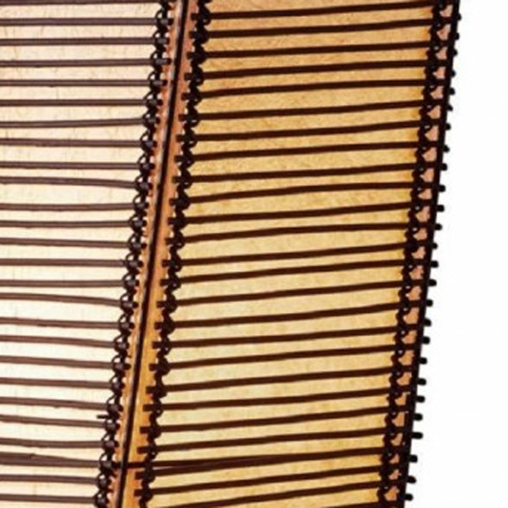 50" Black Floor Lamp With Black and Tan Twisted Cylinder Shade-Floor Lamps-DECOROLALA