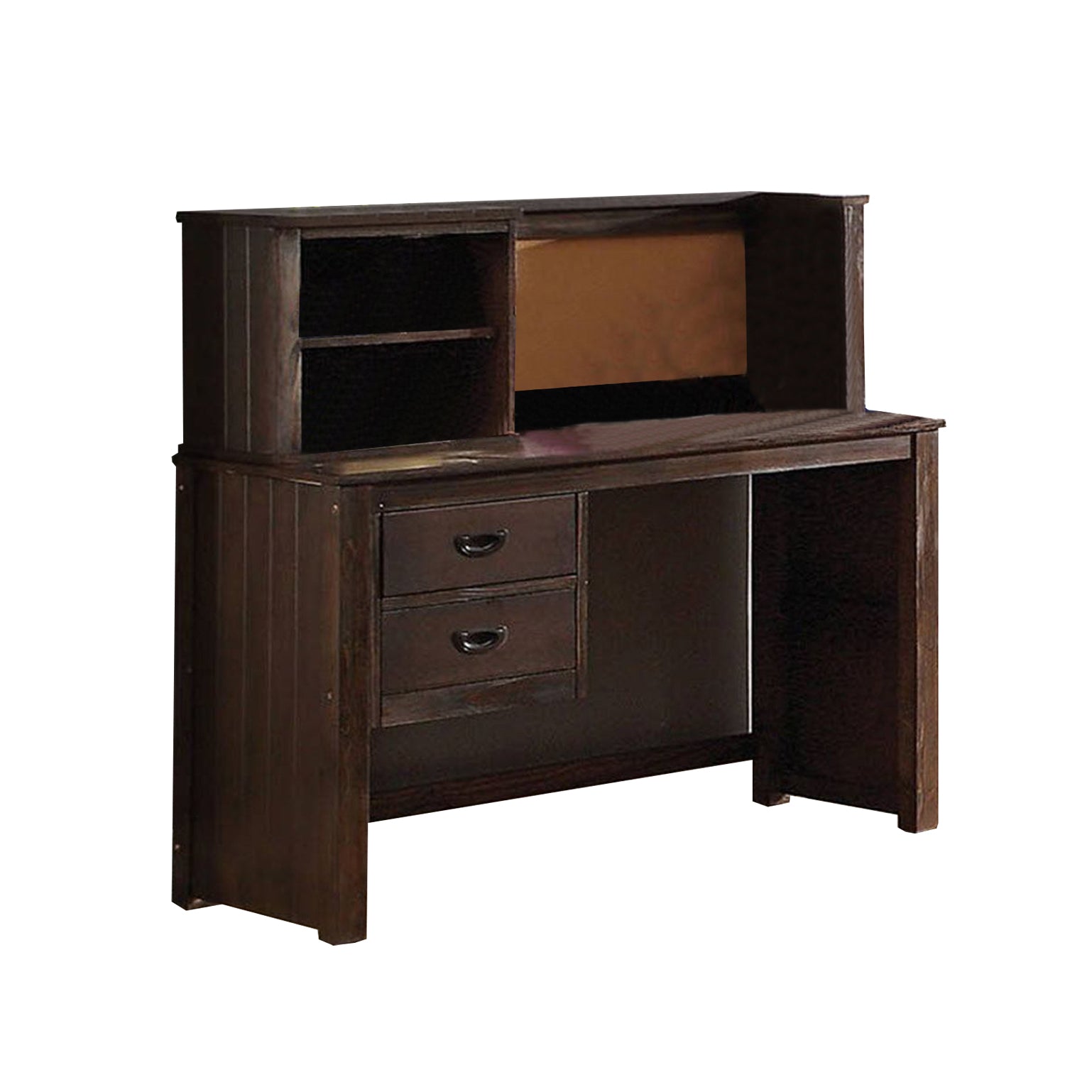 50" Brown Solid Wood Credenza Desk With Two Drawers-Desks-DECOROLALA