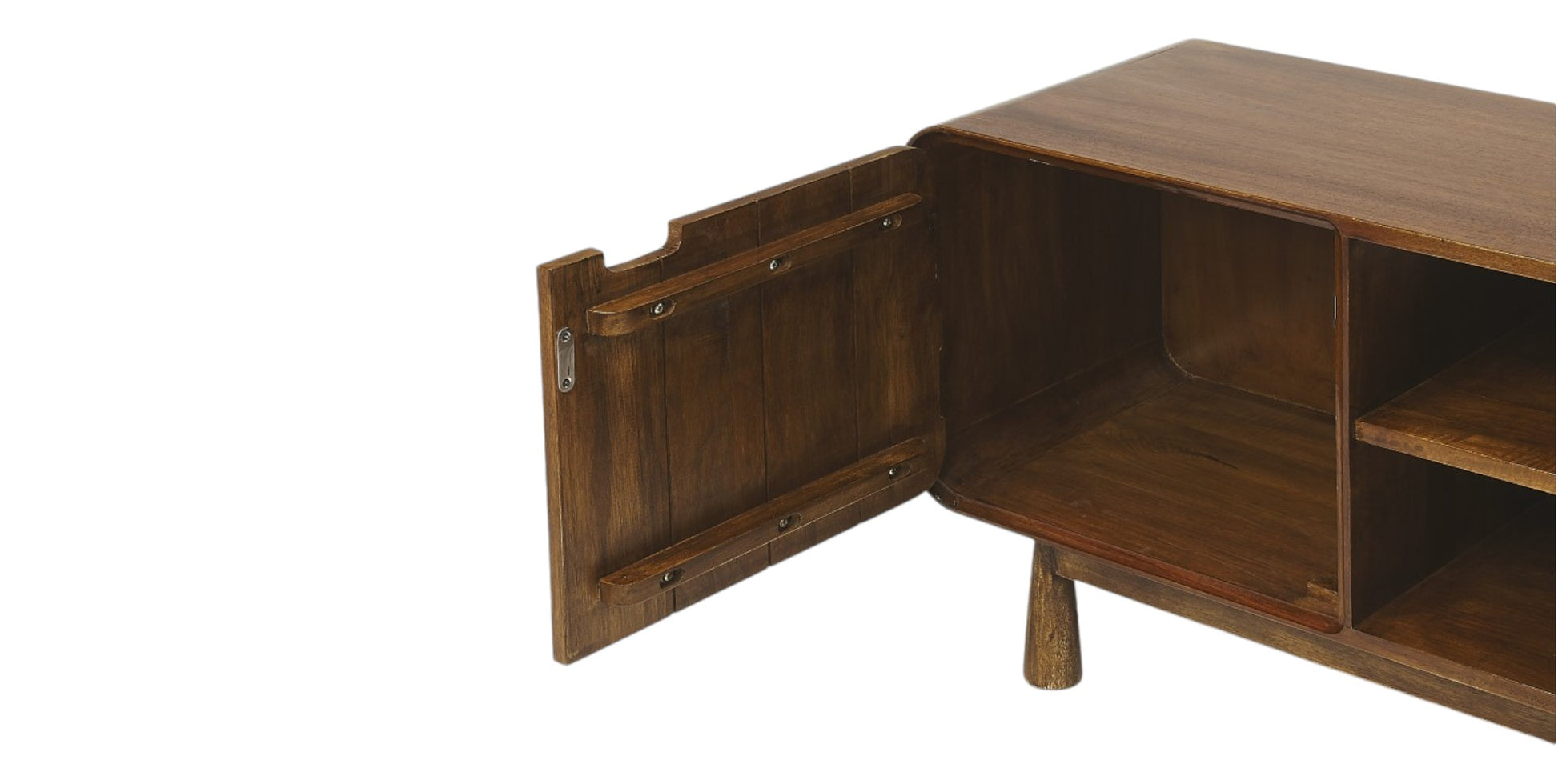 50" Brown Solid Wood Enclosed and Open Storage TV Stand-TV Stands-DECOROLALA