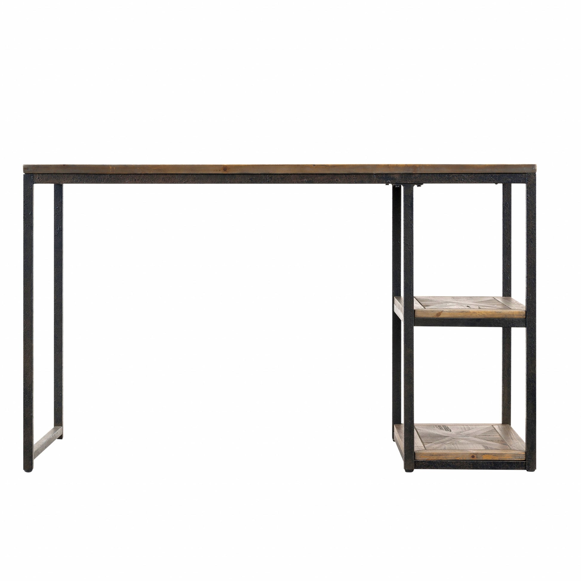 50" Brown and Black Solid Wood Writing Desk-Desks-DECOROLALA