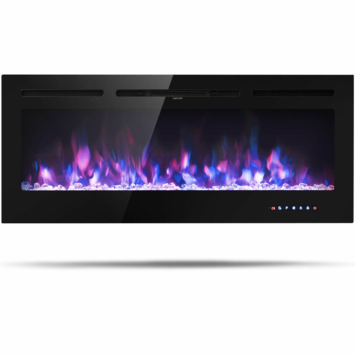 50 Inch Recessed Electric Insert Wall Mounted Fireplace with Adjustable Brightness-Fireplaces-DECOROLALA