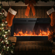 50 Inch Recessed Electric Insert Wall Mounted Fireplace with Adjustable Brightness-Fireplaces-DECOROLALA