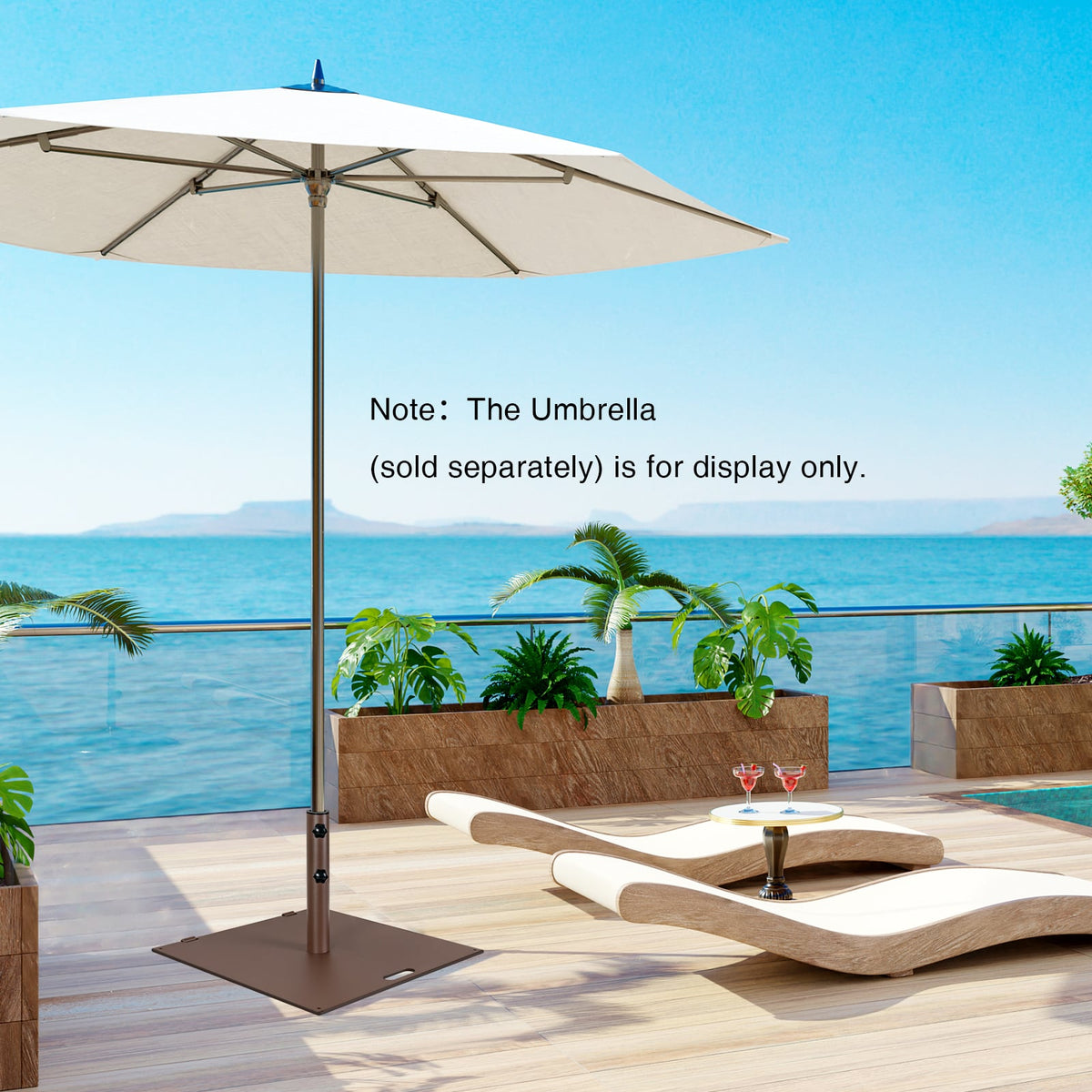 50 LBS Weighted 24 Inch Square Patio Umbrella Base-Outdoor Umbrella Bases-DECOROLALA