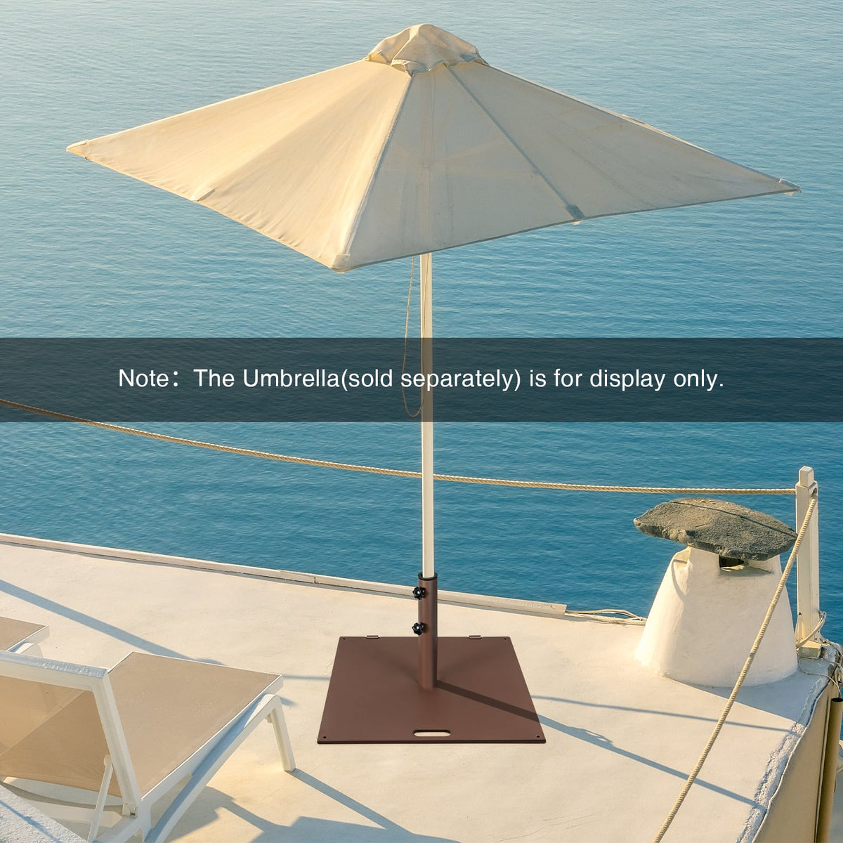 50 LBS Weighted 24 Inch Square Patio Umbrella Base-Outdoor Umbrella Bases-DECOROLALA