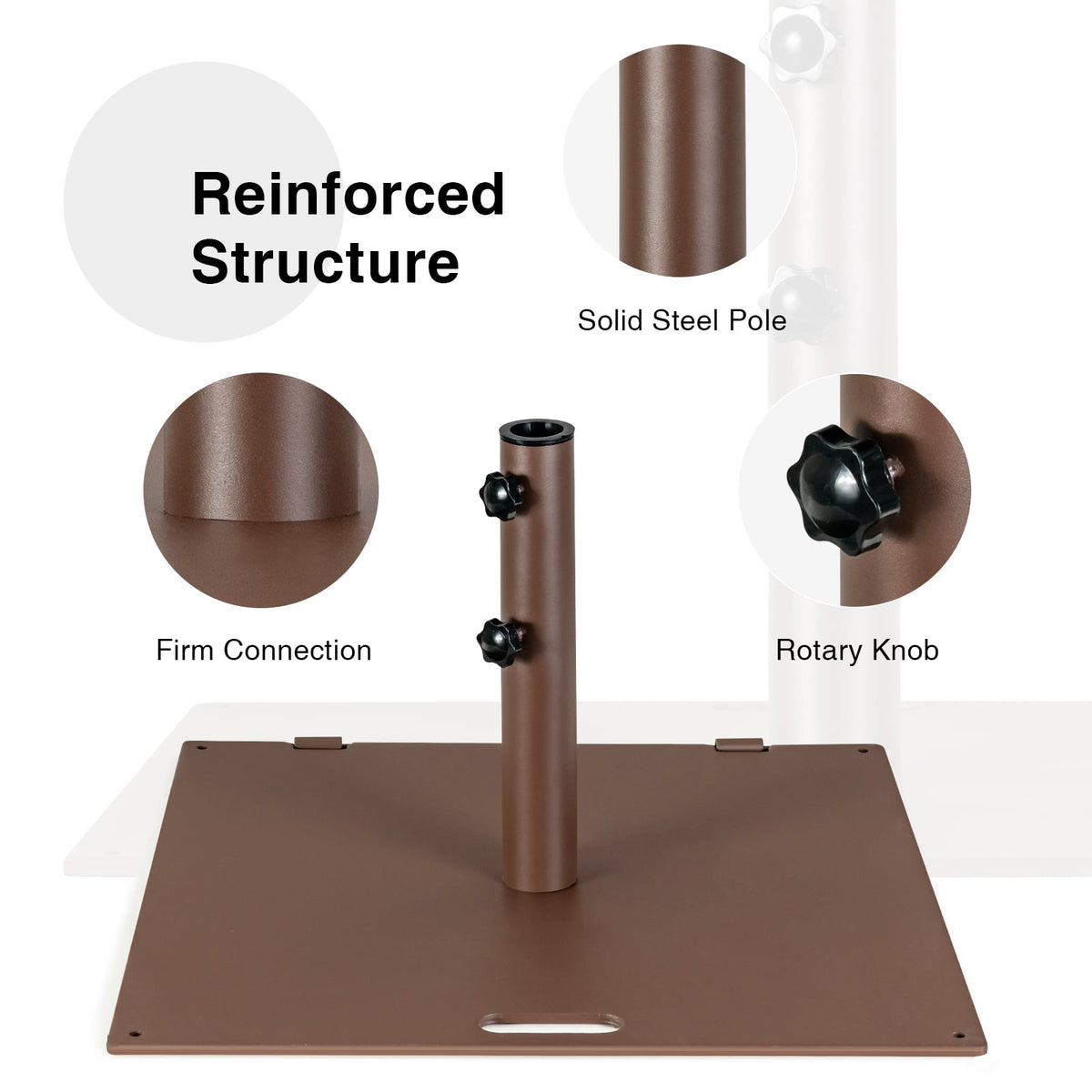 50 LBS Weighted 24 Inch Square Patio Umbrella Base-Outdoor Umbrella Bases-DECOROLALA