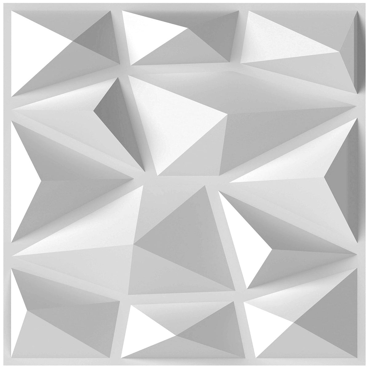50-Pack 3D Wall Panels PVC Interior Wall Decoration with Diamond Accent-White-Wall Decor-DECOROLALA