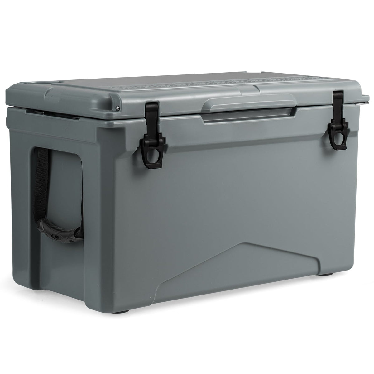 50 QT Rotomolded Cooler Insulated Portable Ice Chest with Integrated Cup Holders-Gray-Coolers-DECOROLALA