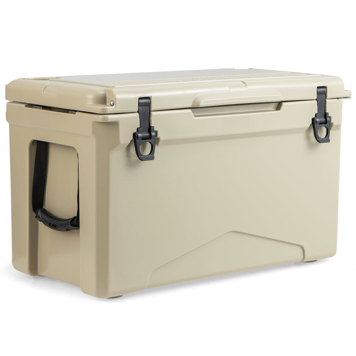 50 QT Rotomolded Cooler Insulated Portable Ice Chest with Integrated Cup Holders-Tan-Coolers-DECOROLALA