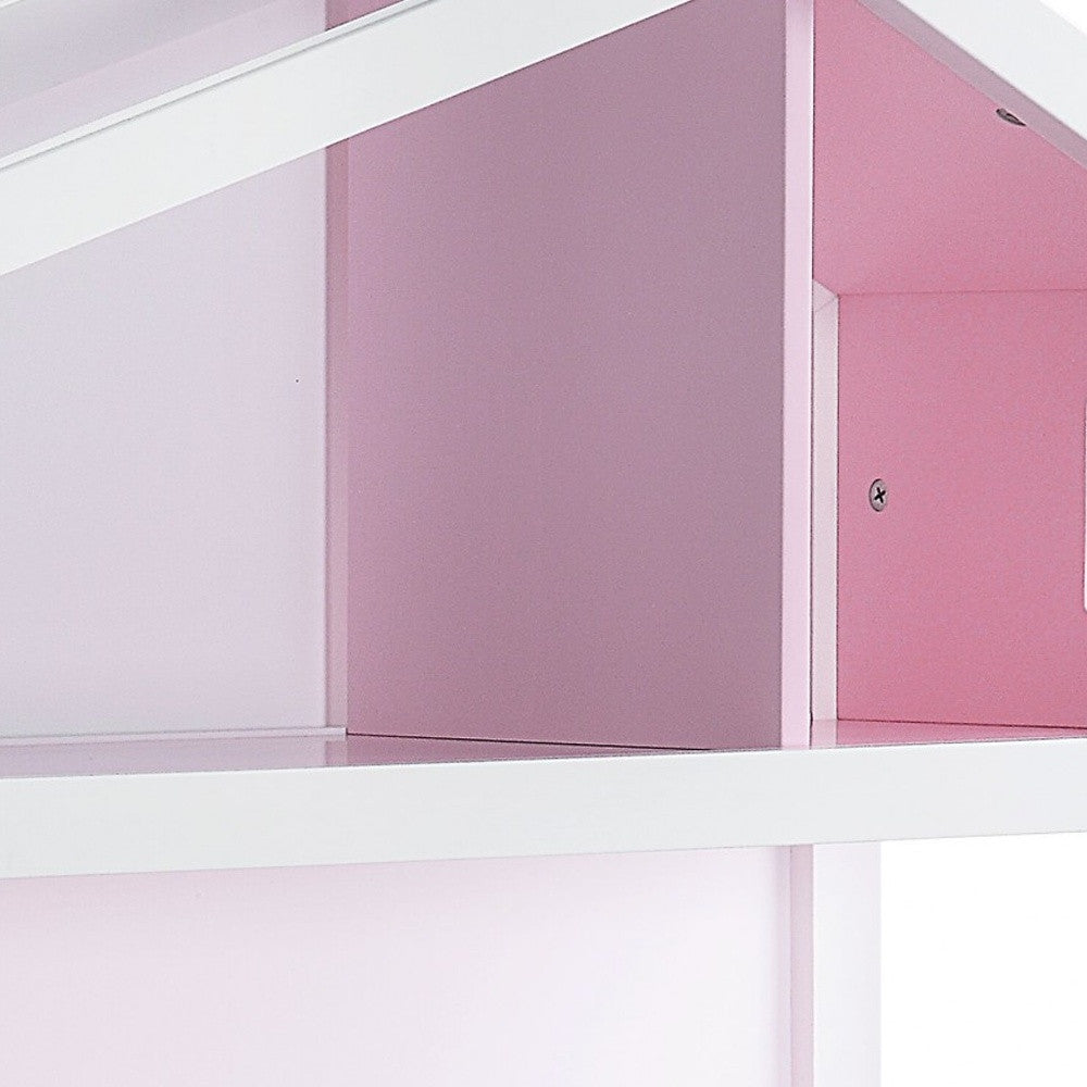 50" White Solid and Manufactured Wood and Solid Wood Three Tier Double Bookcase-Bookcases-DECOROLALA