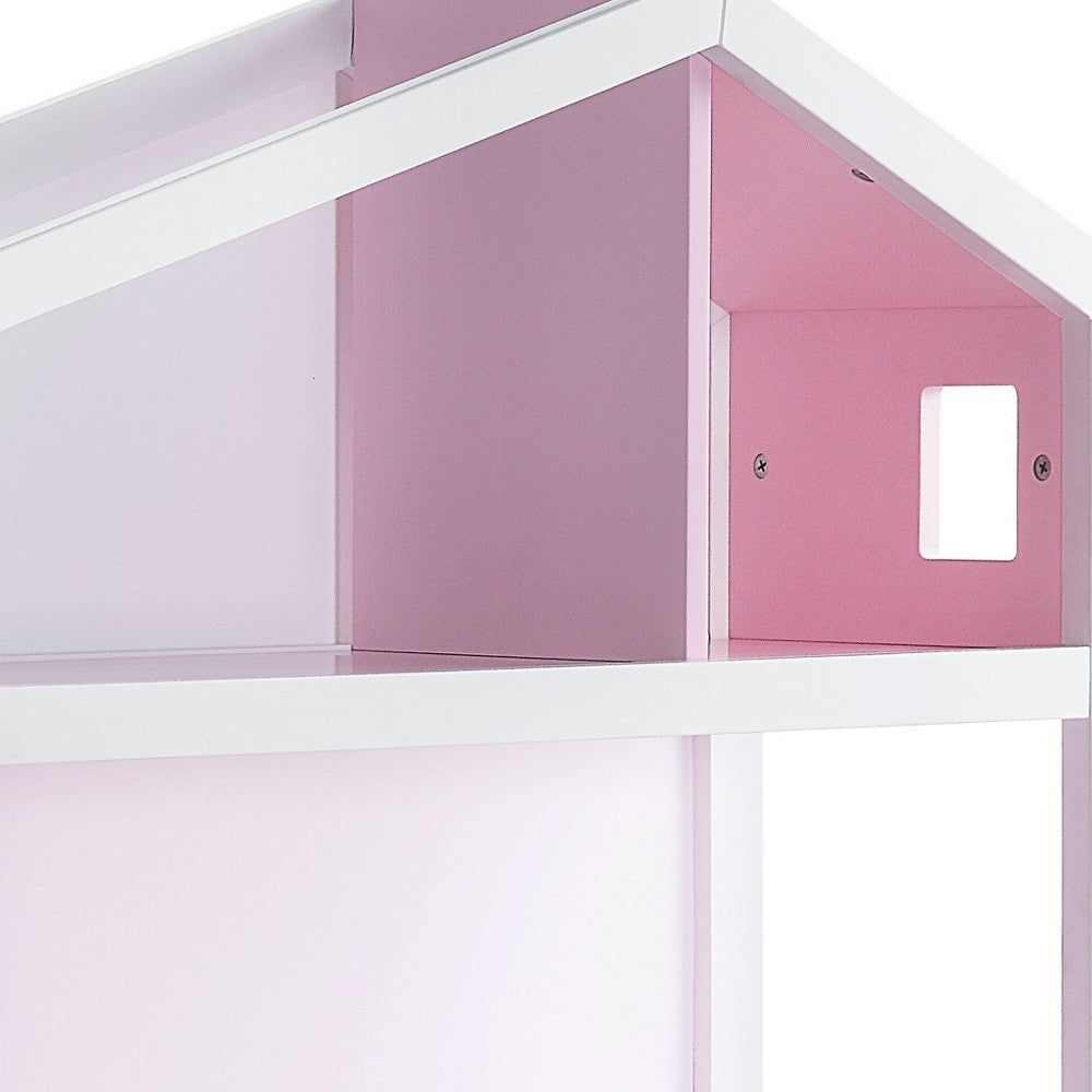 50" White Solid and Manufactured Wood and Solid Wood Three Tier Double Bookcase-Bookcases-DECOROLALA