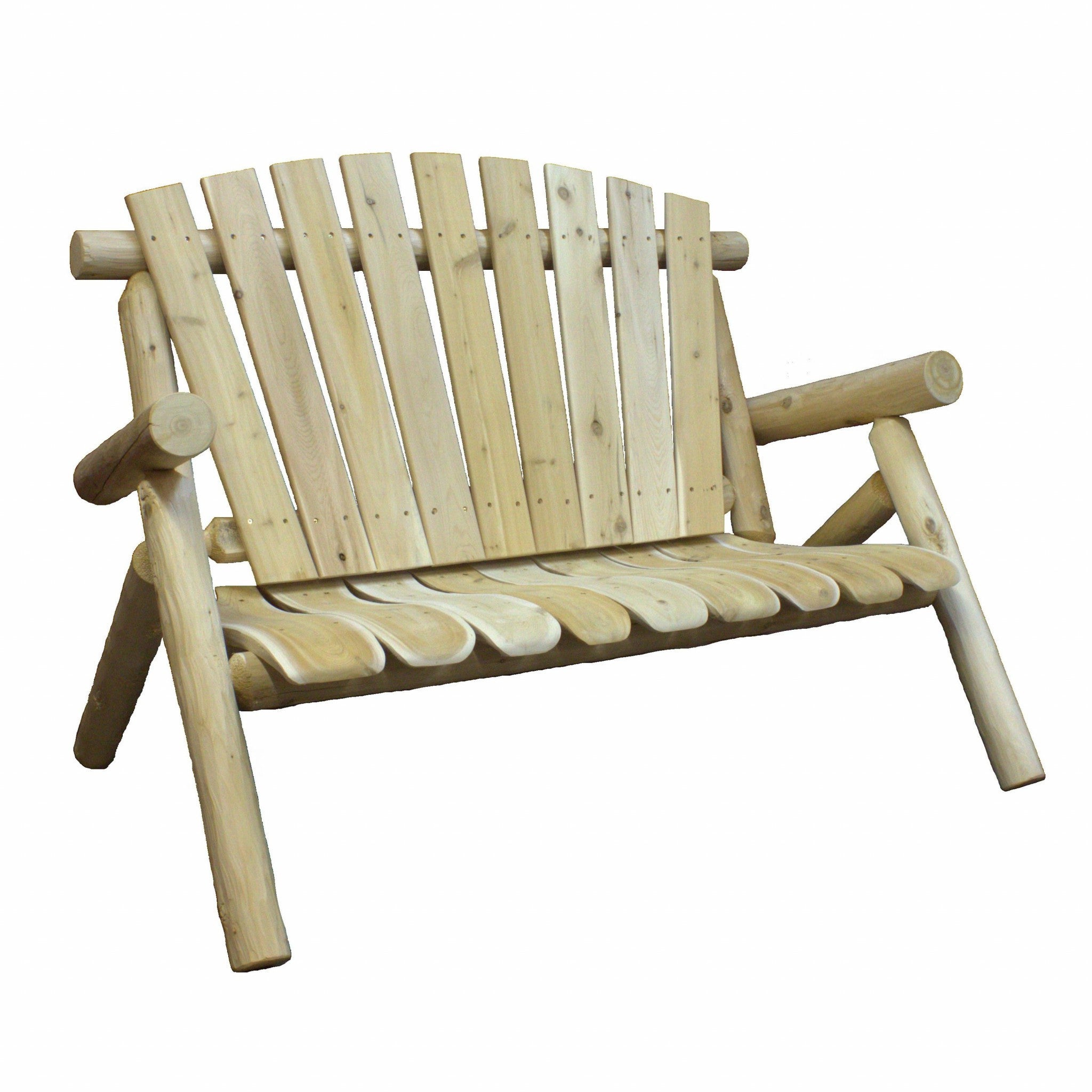 50" X 30" X 39" Natural Wood Loveseat-Outdoor Chairs-DECOROLALA