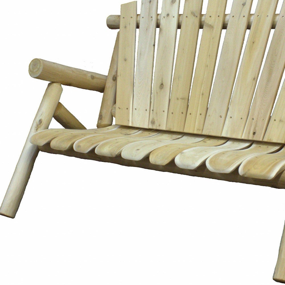 50" X 30" X 39" Natural Wood Loveseat-Outdoor Chairs-DECOROLALA