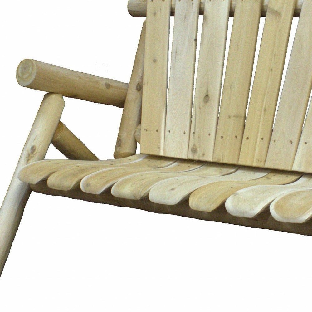 50" X 30" X 39" Natural Wood Loveseat-Outdoor Chairs-DECOROLALA