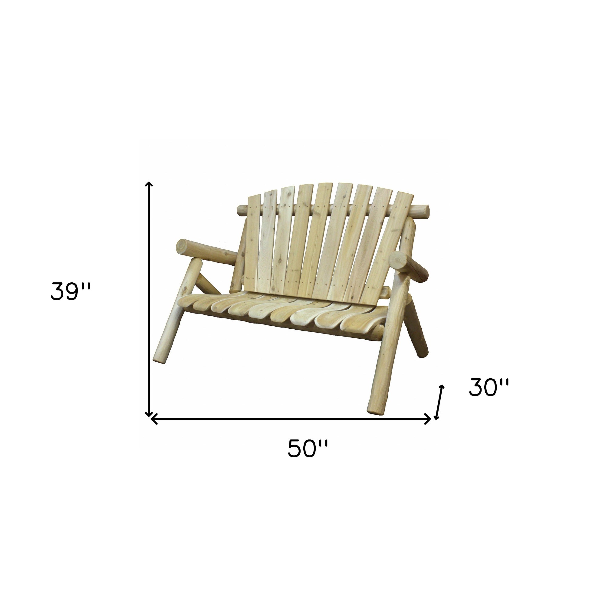 50" X 30" X 39" Natural Wood Loveseat-Outdoor Chairs-DECOROLALA