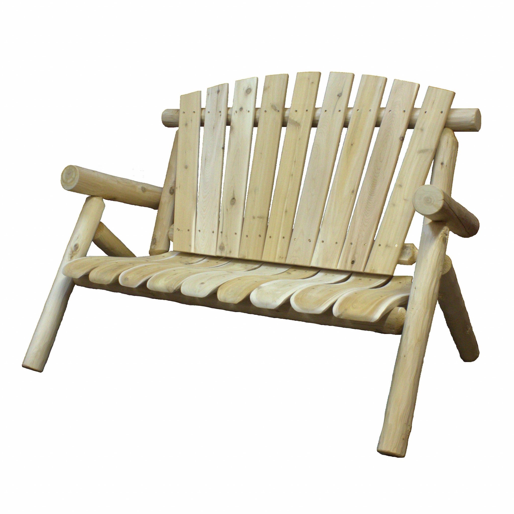 50" X 30" X 39" Natural Wood Loveseat-Outdoor Chairs-DECOROLALA