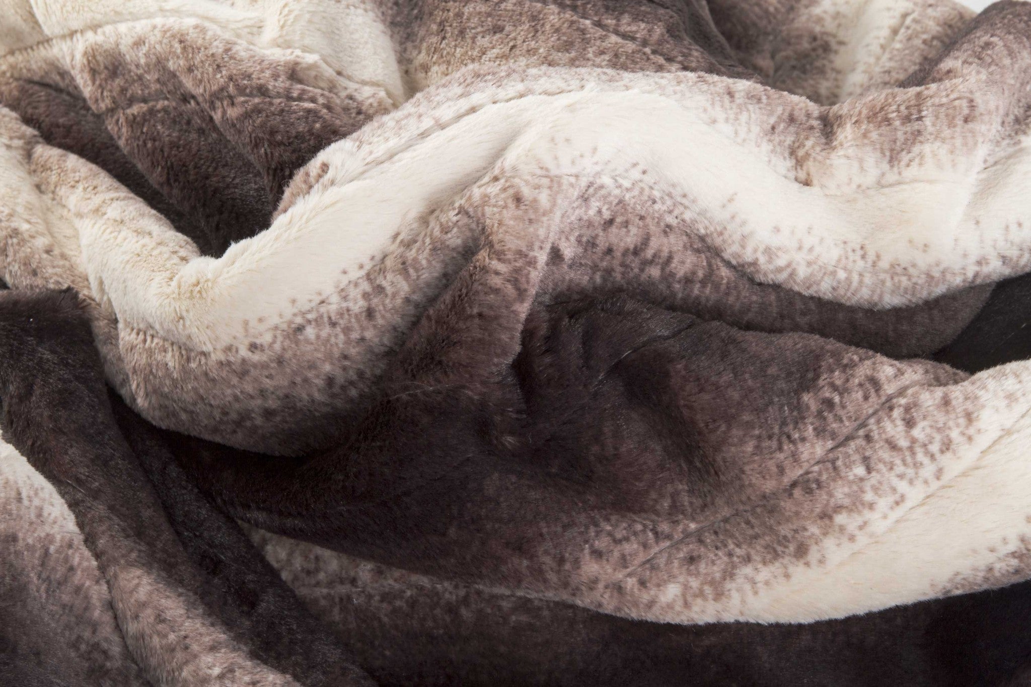 50" X 60" Brown And White Modern Contemporary Heated Throw Blankets-Throws & Blankets-DECOROLALA