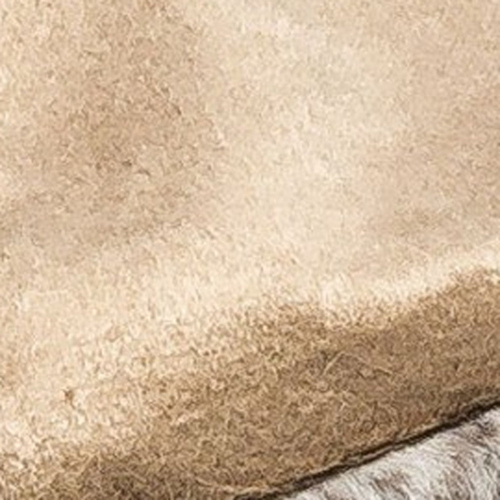 50" X 60" Brown and Taupe Faux Fur Animal Print Plush Throw Blanket-Throws & Blankets-DECOROLALA