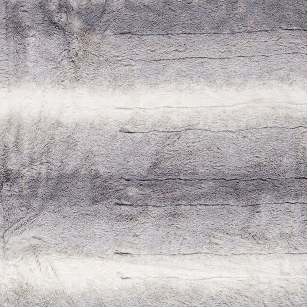 50" X 60" Gray And White Heated Electric Striped Throw Blanket-Throws & Blankets-DECOROLALA